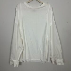 Bed J.W. Ford Cut Out Split Sleeve Mixed Media Long Sleeve Shirt